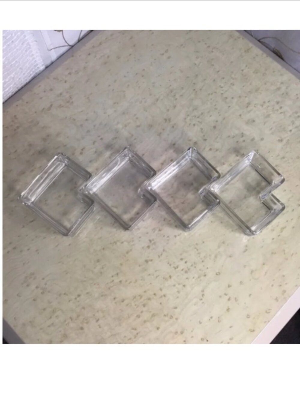 Modern Square Glass Candy Snack Serving Dishes Trinket Bowls